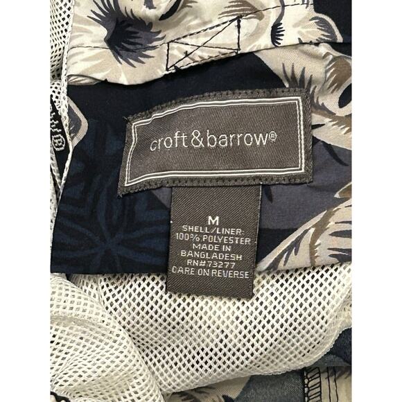 NWT Croft & Barrow Navy Blue Hawaiian Swim Trunks Men's size M - Picture 4 of 4